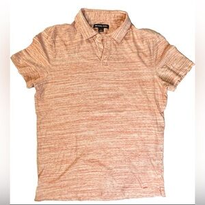 Michael‎ Kors Short Sleeve Collared White Red Striped Button Up Shirt Size Small